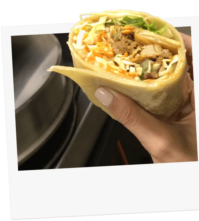 Un wrap de Insólito recién hecho